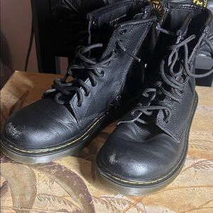 Dr Martens Black Leather Lace-Up Boots